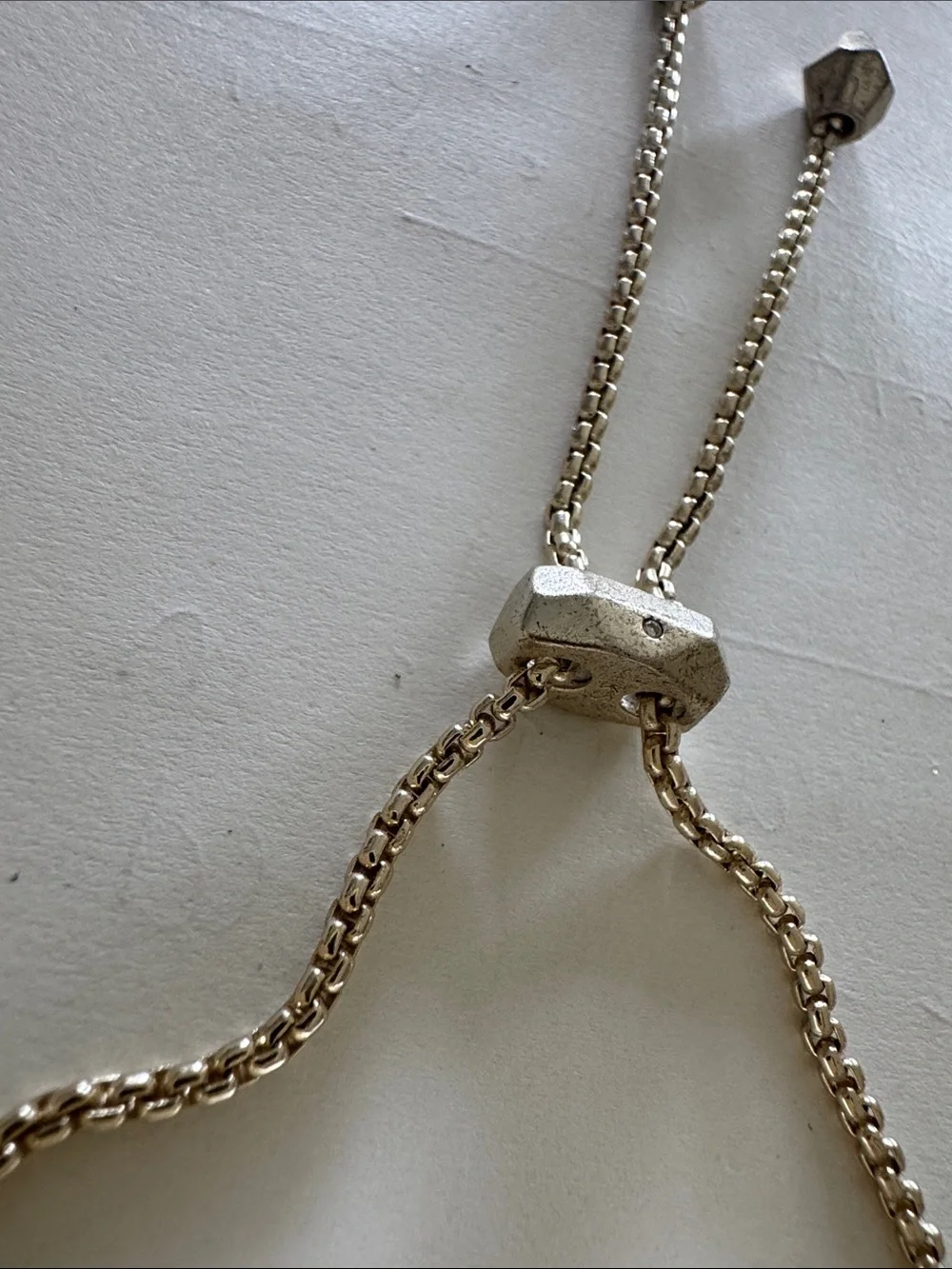 Adjustable gold-Tone Slider Bracelet with Bar Accent